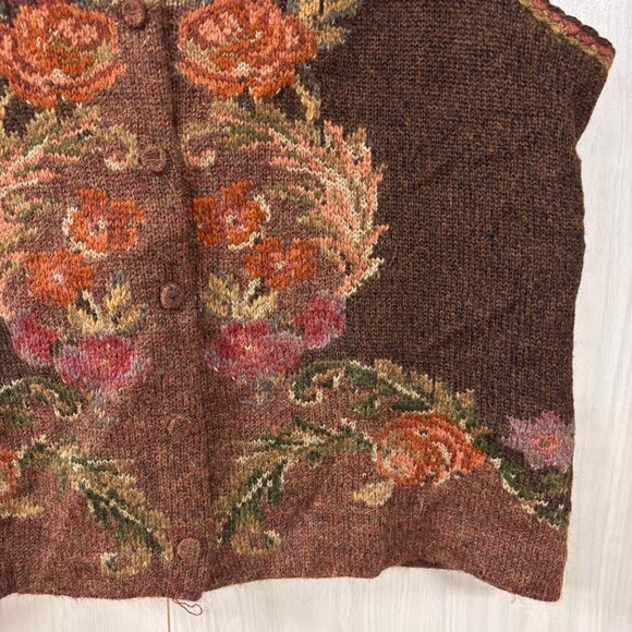 100% Alpaca Peruvian Connection Brown Button Up Vest - Picture 5 of 9